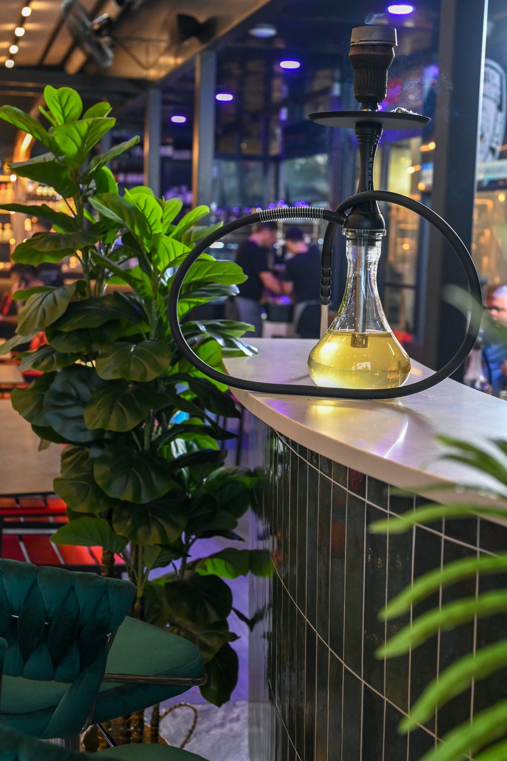 Hookah on the marble bar